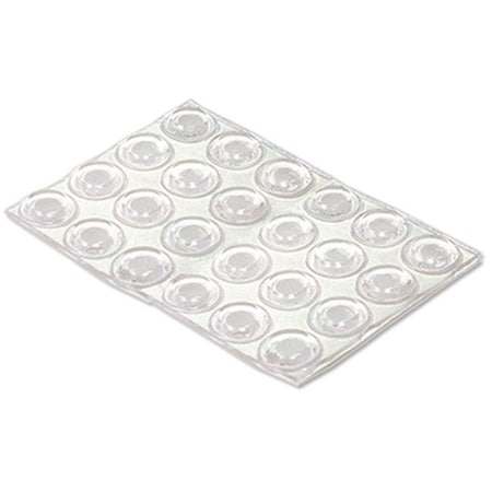 Richelieu America 235713 0.5 In. TruGuard Round Self-Adhesive Vinyl Bumpers; Clear - Pack Of 24